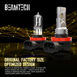 BEAMTECH H11 LED Fog Light Bulb, 360°Beam Angle 3000 Lumens Extremely Bright H8 3500K Golden Yellow Pack of 2