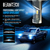 BEAMTECH H4 LED Headlight Bulb, 9003 G-XP Chips 6500K 360 Degree Beam 90W Xenon White Conversion Kits With Fan High Brightness
