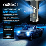 BEAMTECH H4 LED Bulb, 9003 G-XP Chips 6500K 360 Degree Beam 90W Xenon White Conversion Kits With Fan High Brightness