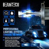 BEAMTECH H4 LED Headlight Bulb, 9003 G-XP Chips 110W 6500K High Power Xenon White Conversion Kits 360 Degree Lighting Plug N Play Replacement