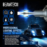 BEAMTECH H11 LED Headlight Bulbs, H8 H9 G-XP Chips 110W 6500K High Power Xenon White Conversion Kits 360 Degree Lighting Plug N Play Replacement