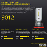 BEAMTECH 9012 LED Headhight Bulb 50W 6500K 8000Lumens Extremely Brigh HIR2 CSP Chips Conversion Kit