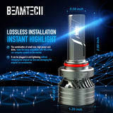 BEAMTECH 9005 LED Bulbs, HB3 G-XP Chips 6500K 360 Degree Beam 90W Xenon White Conversion Kits With Fan High Brightness