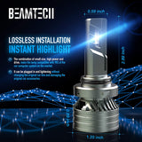 BEAMTECH 9006 LED Bulbs, HB4 G-XP Chips 6500K 360 Degree Beam 90W Xenon White Conversion Kits With Fan High Brightness