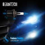 BEAMTECH H13 LED Bulb Fanless CSP Y19 Chips 8000 Lumens 6500K Xenon White  Extremely Bright Conversion Kit