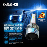 BEAMTECH 9005 LED Bulbs, HB3 G-XP Chips 6500K 360 Degree Beam 90W Xenon White Conversion Kits With Fan High Brightness