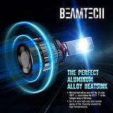 BEAMTECH 9012 LED Headhight Bulb,30mm Heatsink Base CSP Chips 10000 Lumens HIR2 6500K Xenon White Extremely Super Bright Conversion Kit Small Size