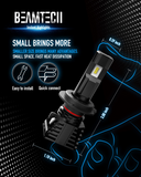 BEAMTECH H7 LED Headlight Bulb, Fanless In Line Halogen Replacement 6500K Xenon White