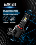 BEAMTECH 9005 LED Headhight Bulb, Fanless In Line HB3 Halogen Replacement 6500K Xenon White