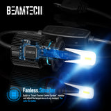 BEAMTECH H4 LED Bulb Fanless CSP Y19 Chips 8000 Lumens 6500K Xenon White  Extremely Bright Conversion Kit