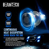 BEAMTECH H4 LED Headlight Bulb, 9003 G-XP Chips 110W 6500K High Power Xenon White Conversion Kits 360 Degree Lighting Plug N Play Replacement