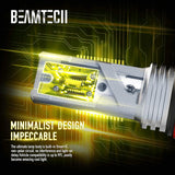 BEAMTECH 9005 LED Fog Light Bulbs, 360°Beam Angle 3000 Lumens Extremely Bright HB3 3500K Golden Yellow Pack of 2