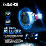 BEAMTECH H11 LED Bulbs, H8 H9 G-XP Chips 110W 6500K High Power Xenon White Conversion Kits 360 Degree Lighting Plug N Play Replacement