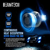 BEAMTECH H13 LED Headlight Bulbs, 9008 G-XP Chips 110W 6500K High Power Xenon White Conversion Kits 360 Degree Lighting Plug N Play Replacement