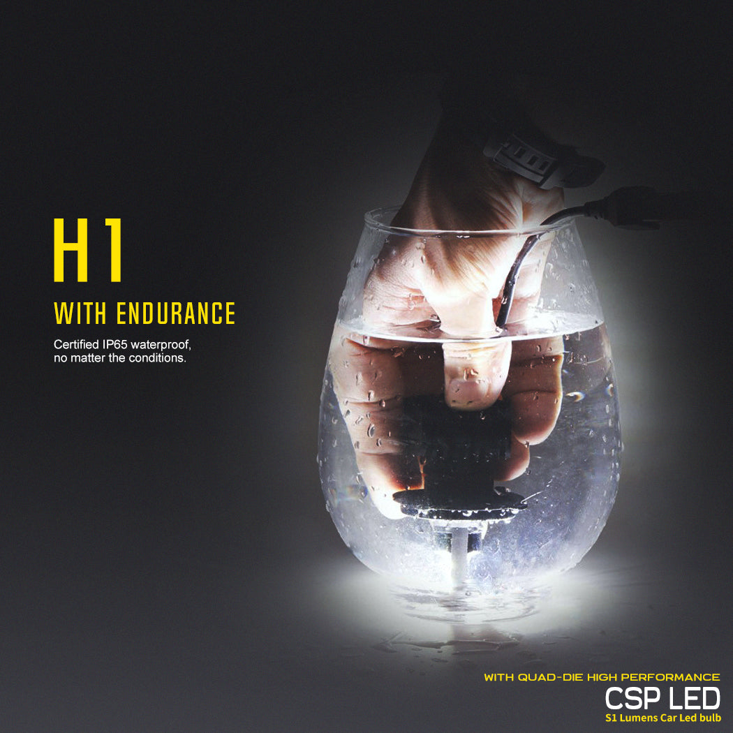 H1 LED Headlight Bulbs, EEEkit Car H1 Light Bulbs w/ High Low Beam Light  Conversion Kit, 6500K 1200LM COB Chips Extremely Bright H1 Light Fit  12V/24V Vehicle 