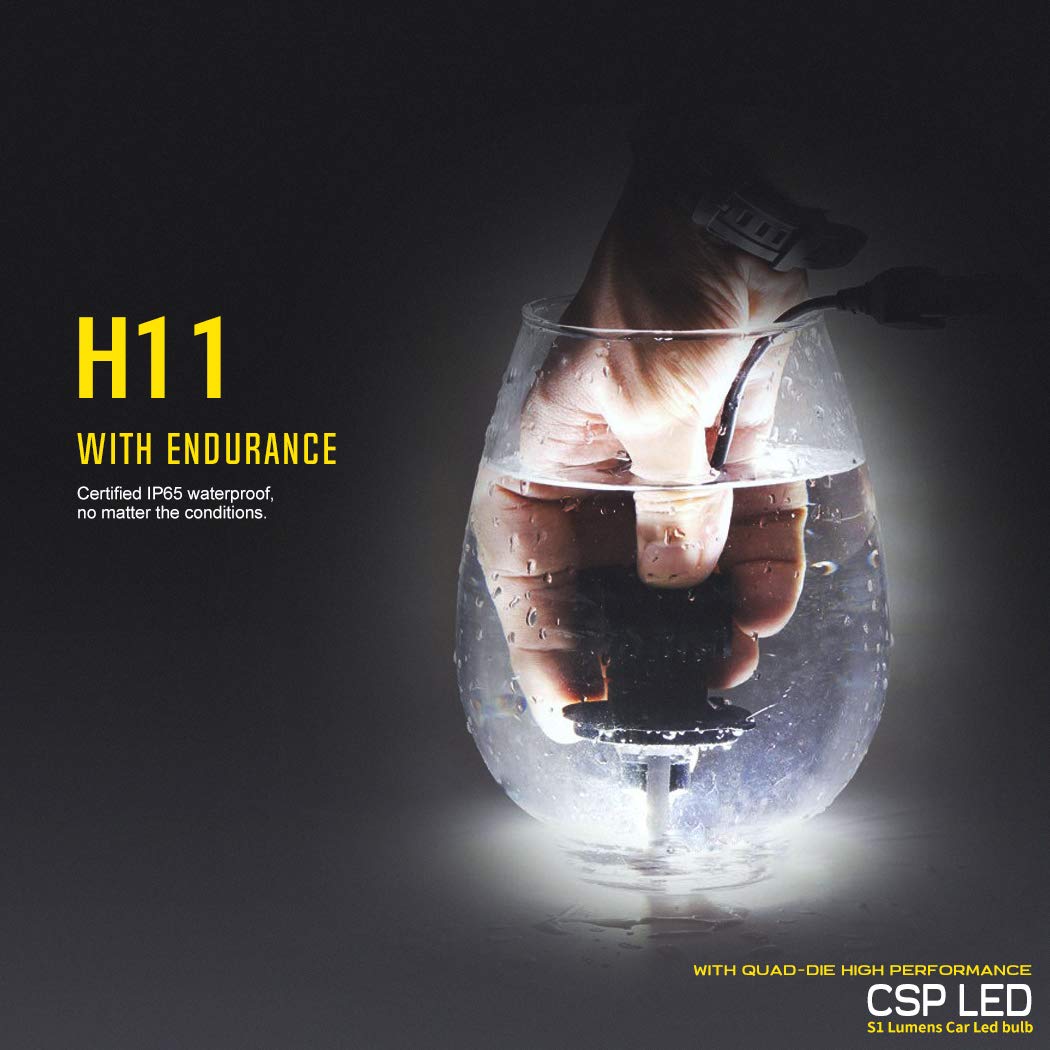 BEAMTECH H11/H8/H9+9005/HB3 LED Bulb, S1 Series 8000LM 50W 6500K Extremely Bright CSP Chips Conversion Kit Combo All In One Plug N Play Halogen Replacement