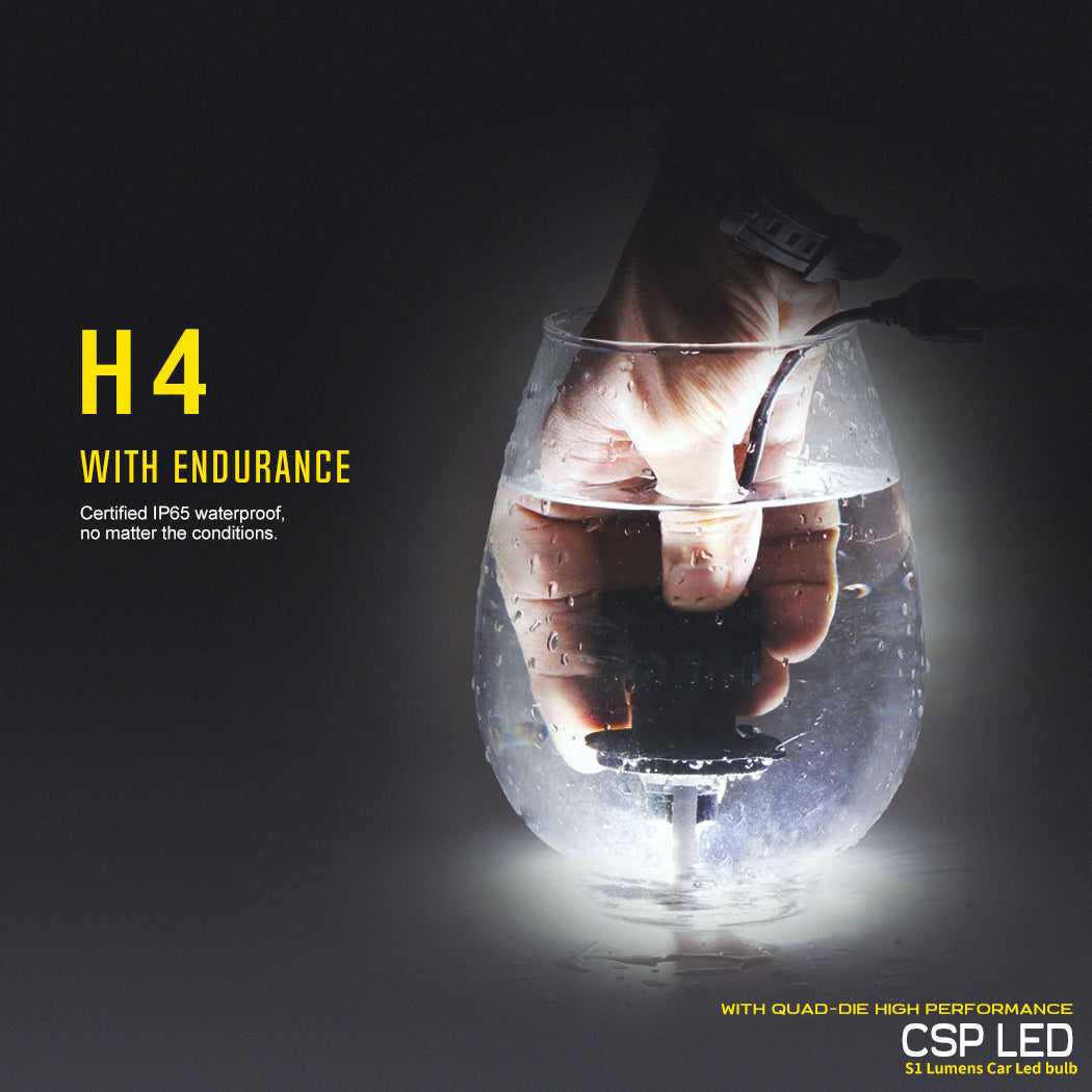 GetUSCart- Car Work Box H4 LED Headlight Bulbs, 20000LM 120W 6000K  Extremely Bright 9003 Hi/Lo CSP Chips Conversion Kit