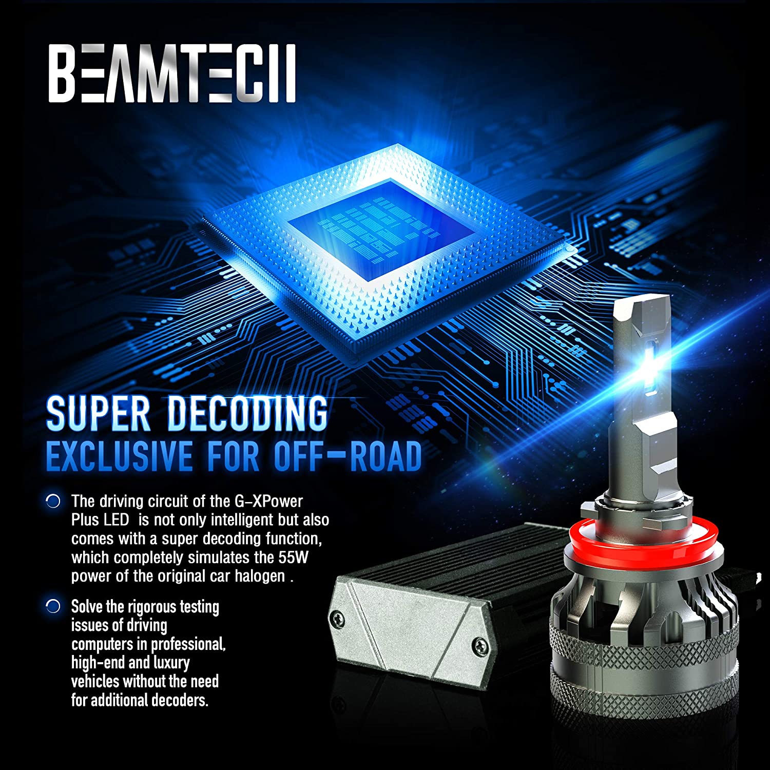 6-Side H11 LED Headlight Kit – 360,000LM 2800W 6500K White, IP68, 4-Sided COB For Cars & Trucks