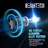 BEAMTECH 880 LED Headlight Bulb 30mm Heatsink Base CSP Chips 10000 Lumens Hi/Lo 6500K Xenon White Extremely Super Bright Conversion Kit of 2