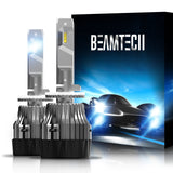 BEAMTECH 880 LED Headlight Bulb 30mm Heatsink Base CSP Chips 10000 Lumens Hi/Lo 6500K Xenon White Extremely Super Bright Conversion Kit of 2