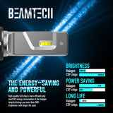 BEAMTECH 9005 LED Headlight Bulb 30mm Heatsink Base CSP Chips 10000 Lumens Hi/Lo 6500K Xenon White Extremely Super Bright Conversion Kit of 2