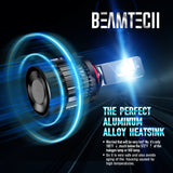 BEAMTECH 9005 LED Headlight Bulb 30mm Heatsink Base CSP Chips 10000 Lumens Hi/Lo 6500K Xenon White Extremely Super Bright Conversion Kit of 2