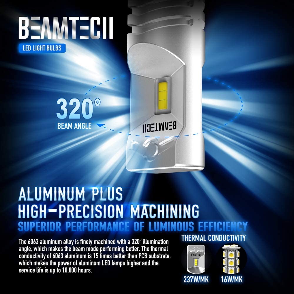 BEAMTECH 9005 Led Fog Light Bulb CSP Chips 6500K 800 Lumens Xenon White Extremely Super Bright