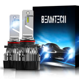 BEAMTECH 9005 LED Bulb 30mm Heatsink Base CSP Chips 10000 Lumens Hi/Lo 6500K Xenon White Extremely Super Bright Conversion Kit of 2