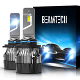 BEAMTECH 9006 LED Headhight Bulb 30mm Heatsink Base CSP Chips 10000 Lumens Hi/Lo 6500K Xenon White Extremely Super Bright Conversion Kit of 2