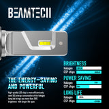 BEAMTECH 9006 LED Headhight Bulb 30mm Heatsink Base CSP Chips 10000 Lumens Hi/Lo 6500K Xenon White Extremely Super Bright Conversion Kit of 2