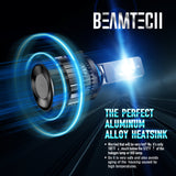 BEAMTECH 9006 LED Headhight Bulb 30mm Heatsink Base CSP Chips 10000 Lumens Hi/Lo 6500K Xenon White Extremely Super Bright Conversion Kit of 2