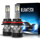 BEAMTECH 9007 LED Headhight Bulb 30mm Heatsink Base CSP Chips 10000 Lumens Hi/Lo 6500K Xenon White Extremely Super Bright Conversion Kit of 2