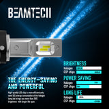 BEAMTECH 9007 LED Headhight Bulb 30mm Heatsink Base CSP Chips 10000 Lumens Hi/Lo 6500K Xenon White Extremely Super Bright Conversion Kit of 2