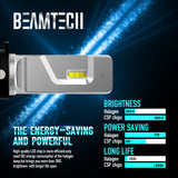 BEAMTECH H11 LED Headlight Bulb 30mm Heatsink Base CSP Chips 10000 Lumens Hi/Lo 6500K Xenon White Extremely Super Bright Conversion Kit of 2