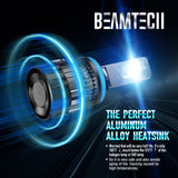 BEAMTECH H11 LED Bulb 30mm Heatsink Base CSP Chips 10000 Lumens Hi/Lo 6500K Xenon White Extremely Super Bright Conversion Kit of 2