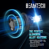 BEAMTECH H13 LED Headlight Bulbs 6500K 10000 Lumens Extremely Super Bright 9008 Hi/Lo 30mm Heatsink Base CSP Chips Conversion Kit,Xenon White