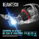 BEAMTECH H13 LED Headlight Bulbs 6500K 10000 Lumens Extremely Super Bright 9008 Hi/Lo 30mm Heatsink Base CSP Chips Conversion Kit,Xenon White