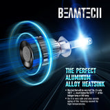 BEAMTECH H1 LED Headhight Bulb 30mm Heatsink Base CSP Chips 10000 Lumens Hi/Lo 6500K Xenon White Extremely Super Bright Conversion Kit of 2