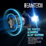 BEAMTECH H4 LED Headlight Bulbs 6500K 10000 Lumens Extremely Super Bright 9003 Hi/Lo 30mm Heatsink Base CSP Chips Conversion Kit Xenon White